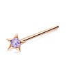 Purple Stone Star Silver Straight Nose Stud NSKA-603